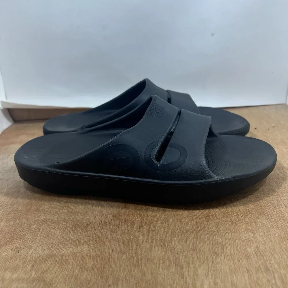 OOFOS OOriginal Recovery Slides Men Size 11 Black Sandals Slip On